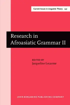 Lecarme |  Research in Afroasiatic Grammar II | eBook | Sack Fachmedien