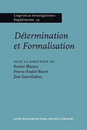 Blanco / Buvet / Gavriilidou |  D&#233;termination et Formalisation | eBook | Sack Fachmedien