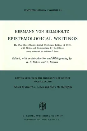 von Helmholtz / Elkana / Cohen |  Epistemological Writings | Buch |  Sack Fachmedien