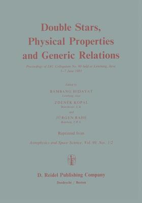 Hidayat / Kopal / Rahe |  Double Stars, Physical Properties and Generic Relations | Buch |  Sack Fachmedien