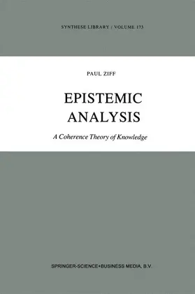 Ziff |  Epistemic Analysis | Buch |  Sack Fachmedien