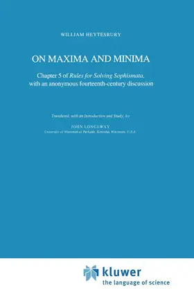 Heytesbury |  On Maxima and Minima | Buch |  Sack Fachmedien