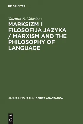 Volosinov |  Marksizm i filosofija Jazyka / Marxism and the Philosophy of Language | Buch |  Sack Fachmedien