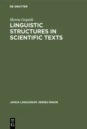 Gopnik |  Linguistic Structures in Scientific Texts | Buch |  Sack Fachmedien