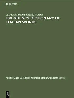 Juilland / Traversa |  Frequency dictionary of Italian words | Buch |  Sack Fachmedien