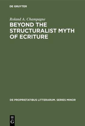 Champagne |  Beyond the Structuralist Myth of Ecriture | Buch |  Sack Fachmedien