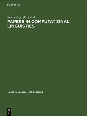 Szépe / Papp |  Papers in Computational Linguistics | Buch |  Sack Fachmedien