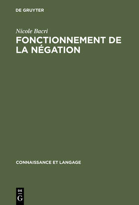 Bacri |  Fonctionnement de la négation | Buch |  Sack Fachmedien