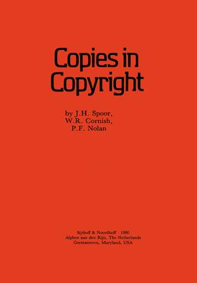 Spoor / Cornish / Nolan |  Copies in Copyright | Buch |  Sack Fachmedien