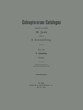 Schenkling |  Coleopterorum Catalogus | Buch |  Sack Fachmedien