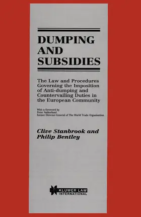 Stanbrook / Bentley |  Dumping and Subsidies | Buch |  Sack Fachmedien