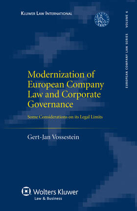 Vossestein |  Modernization of European Company Law and Corporate Governance. Some Considerations on Its Legal Limits | Buch |  Sack Fachmedien