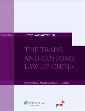  Quick Reference to the Trade and Customs Law of China | Buch |  Sack Fachmedien