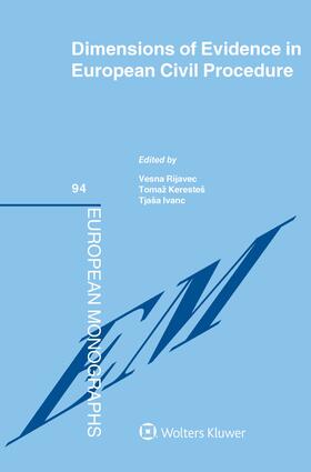 Rijavec / Keresteš |  Dimensions of Evidence in European Civil Procedure | Buch |  Sack Fachmedien
