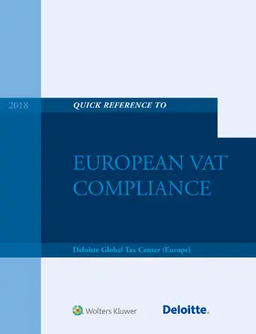  Quick Reference Guide to European Vat Compliance: 2018 Edition | Buch |  Sack Fachmedien