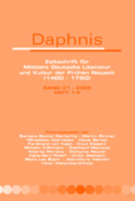 BECKER-CANTARINO |  Daphnis 31: 1-2 | Buch |  Sack Fachmedien