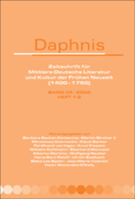 Becker-Cantarino |  Daphnis, Zeitschrift für Mittlere Deutsche Literatur und Kultur der Frühen Neuzeit (1400-1750). | Buch |  Sack Fachmedien