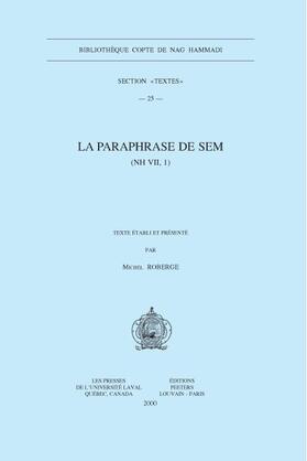 Roberge |  La Paraphrase de Sem (NH VII, 1) | Buch |  Sack Fachmedien