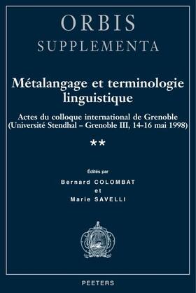 Métalangage et terminologie linguistique | Buch | 978-90-429-0948-9 | sack.de
