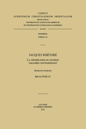 Poizat |  Jacques Rhetore: La Versification En Soureth (Arameen Contemporain) | Buch |  Sack Fachmedien