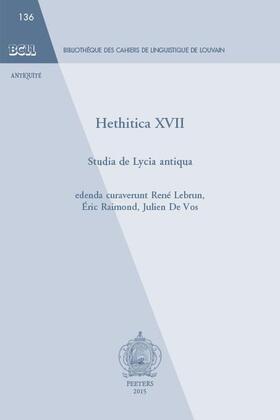 Raimond / De Vos / Lebrun |  Hethitica XVII | Buch |  Sack Fachmedien