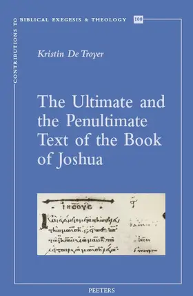 de Troyer |  The Ultimate and the Penultimate Text of the Book of Joshua | Buch |  Sack Fachmedien