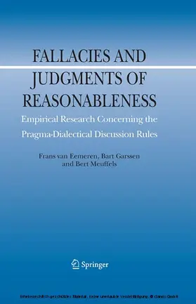 van Eemeren / Garssen / Meuffels |  Fallacies and Judgments of Reasonableness | eBook | Sack Fachmedien