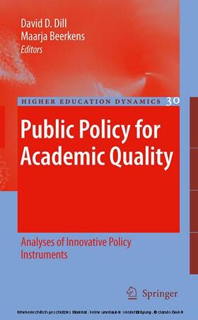 Dill / Beerkens |  Public Policy for Academic Quality | eBook | Sack Fachmedien