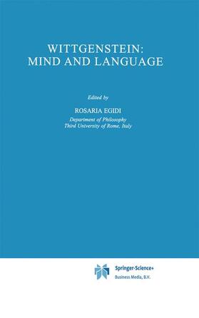 Egidi |  Wittgenstein: Mind and Language | Buch |  Sack Fachmedien