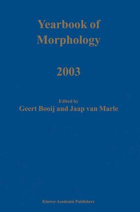 van Marle / Booij |  Yearbook of Morphology 2003 | Buch |  Sack Fachmedien
