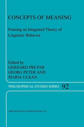 Preyer / Ulkan / Peter | Concepts of Meaning | Buch | 978-90-481-6300-7 | sack.de