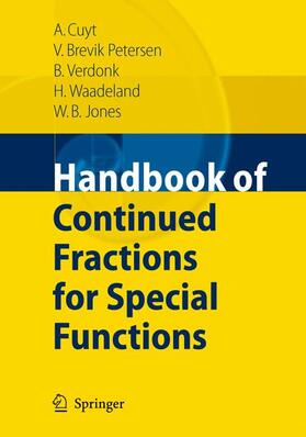 Waadeland / Cuyt / Petersen |  Handbook of Continued Fractions for Special Functions | Buch |  Sack Fachmedien