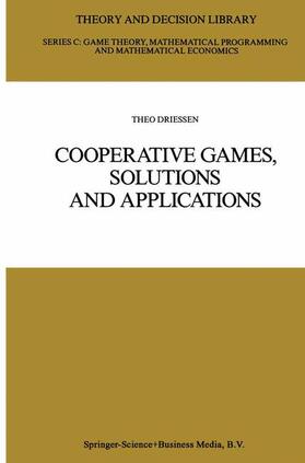 Driessen |  Cooperative Games, Solutions and Applications | Buch |  Sack Fachmedien