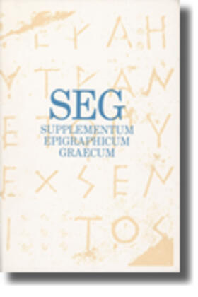 Pleket / Stroud |  Supplementum Epigraphicum Graecum, Volume XXXIX (1989) | Buch |  Sack Fachmedien