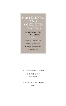 Moelants | Partimento and Continuo Playing in Theory and in Practice | Buch | 978-90-5867-828-7 | sack.de