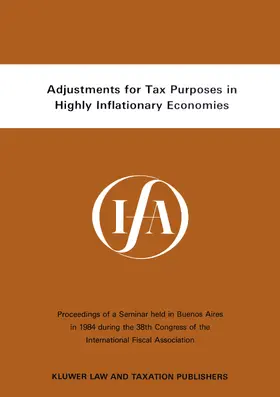  Adjustments for Tax Purposes in Highly Inflationary Economies | Buch |  Sack Fachmedien