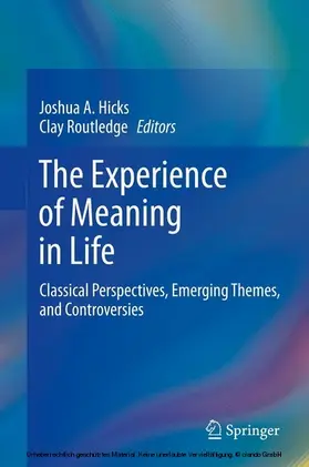 Hicks / Routledge |  The Experience of Meaning in Life | eBook | Sack Fachmedien