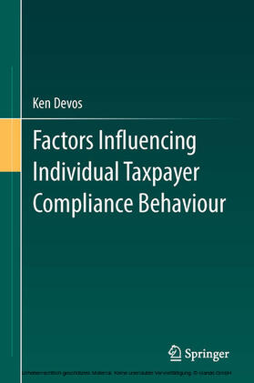 Devos |  Factors Influencing Individual Taxpayer Compliance Behaviour | eBook | Sack Fachmedien