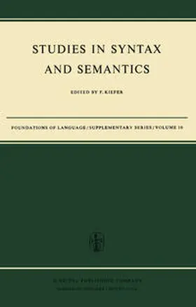 Kiefer |  Studies in Syntax and Semantics | eBook | Sack Fachmedien