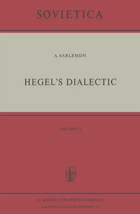 Sarlemijn |  Hegel¿s Dialectic | Buch |  Sack Fachmedien