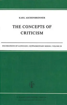 Aschenbrenner | The Concepts of Criticism | E-Book | sack.de