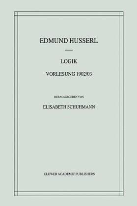 Husserl / Schuhmann |  Logik | Buch |  Sack Fachmedien