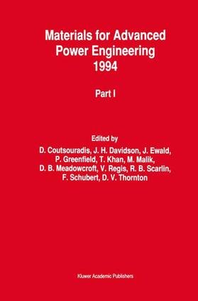 Coutsouradis / Schubert / Davidson |  Materials for Advanced Power Engineering 1994 | Buch |  Sack Fachmedien