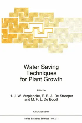 Verplancke / de Boodt / de Strooper |  Water Saving Techniques for Plant Growth | Buch |  Sack Fachmedien