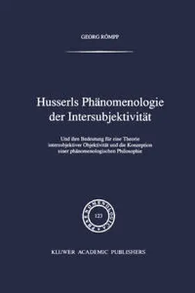 Römpp |  Husserls Phänomenologie Der Intersubjektivität | Buch |  Sack Fachmedien