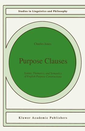 Jones |  Purpose Clauses | Buch |  Sack Fachmedien