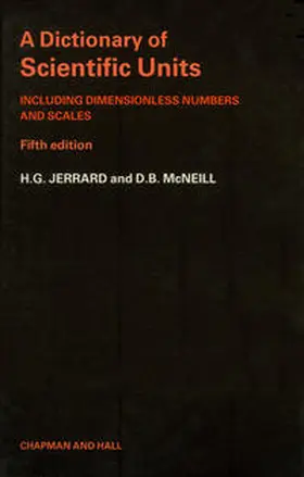 Jerrard |  A Dictionary of Scientific Units | Buch |  Sack Fachmedien