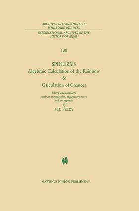 de Spinoza |  Spinoza's Algebraic Calculation of the Rainbow & Calculation of Chances | Buch |  Sack Fachmedien