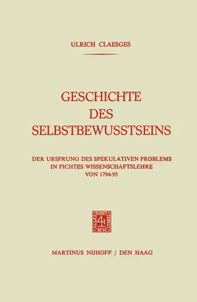 Claesges |  Geschichte des Selbstbewusstseins | Buch |  Sack Fachmedien