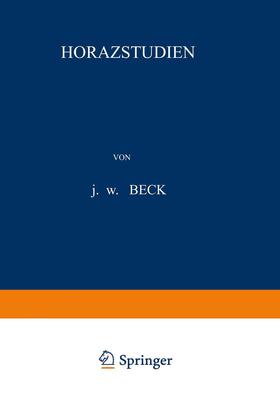Beck |  Horazstudien | Buch |  Sack Fachmedien